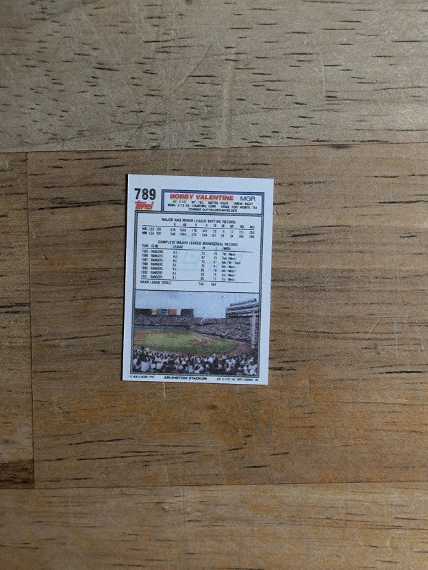 1992 Topps Micro #789 Bobby Valentine MG