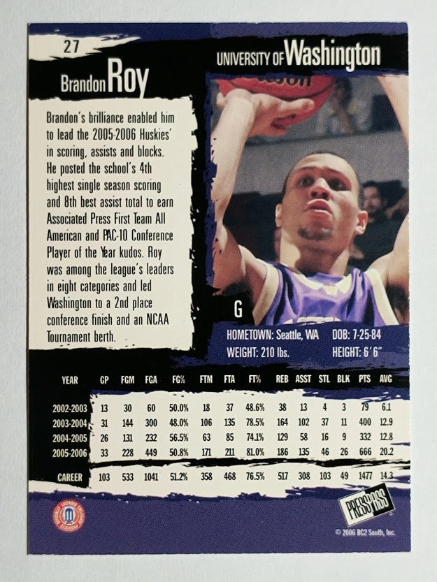 2006 Press Pass #27 Brandon Roy