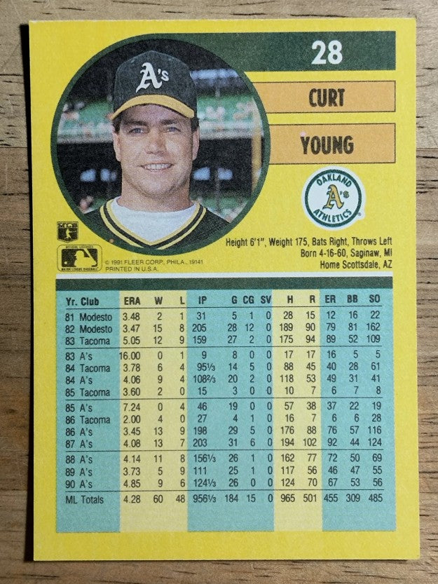 1991 Fleer #28 Curt Young