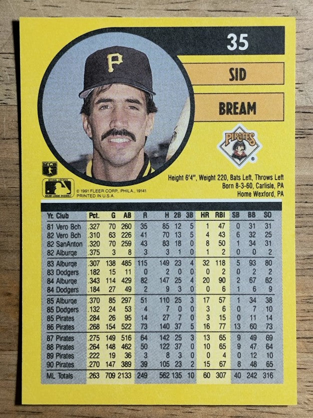 1991 Fleer #35 Sid Bream