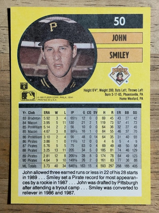 1991 Fleer #50 John Smiley