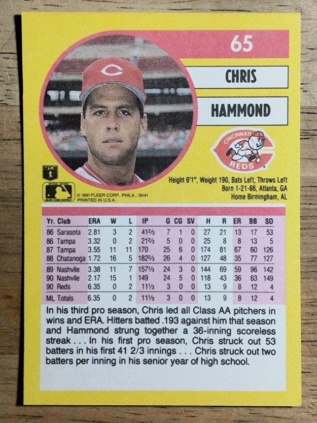 1991 Fleer #65 Chris Hammond