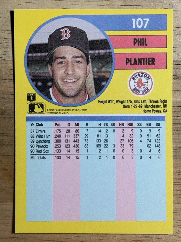 1991 Fleer #107 Phil Plantier RC