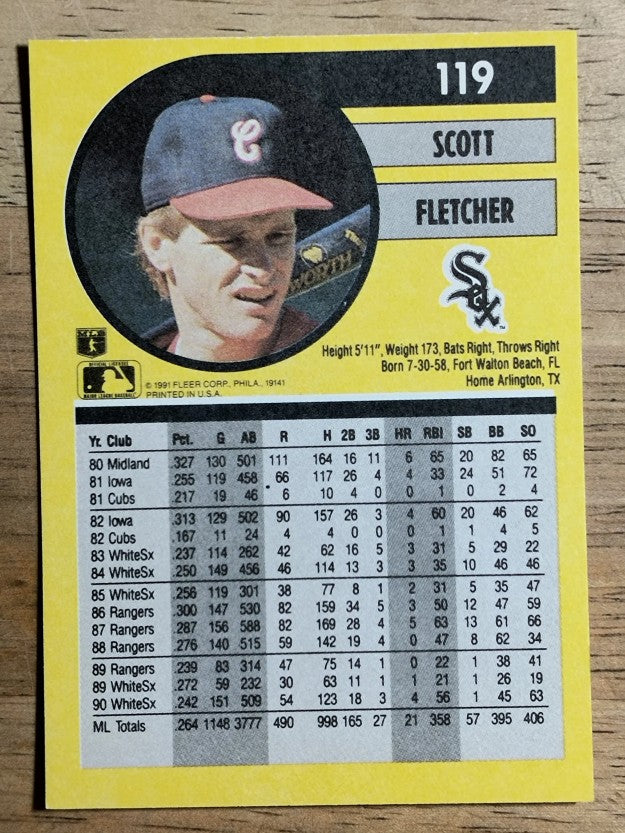 1991 Fleer #119 Scott Fletcher