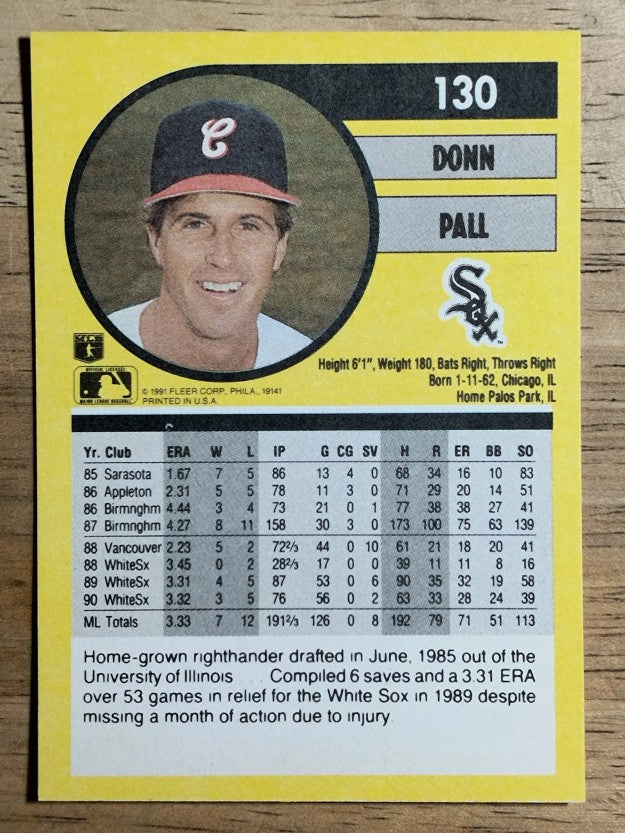 1991 Fleer #130 Donn Pall