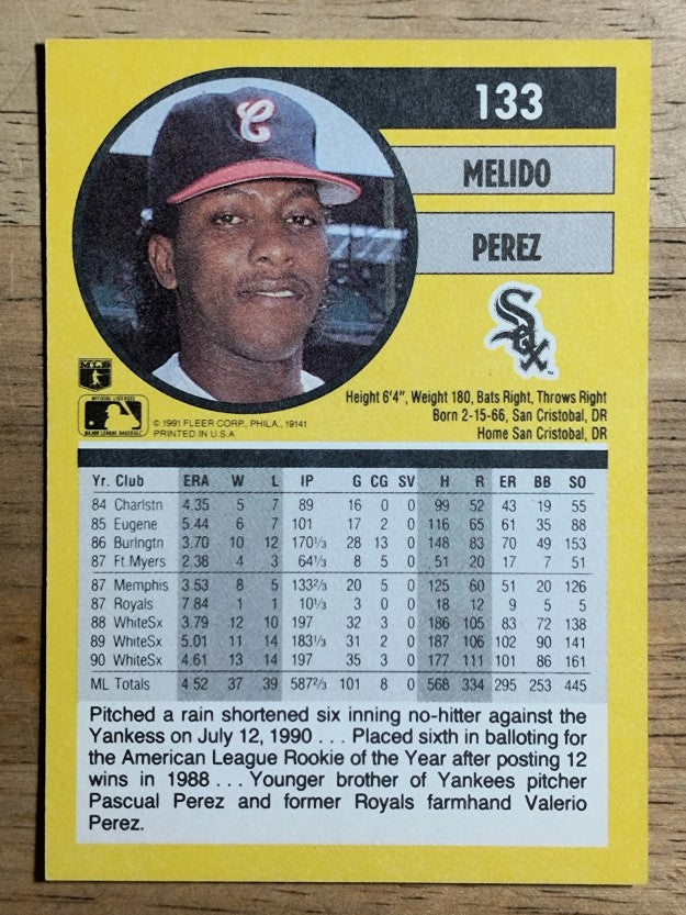 1991 Fleer #133 Melido Perez