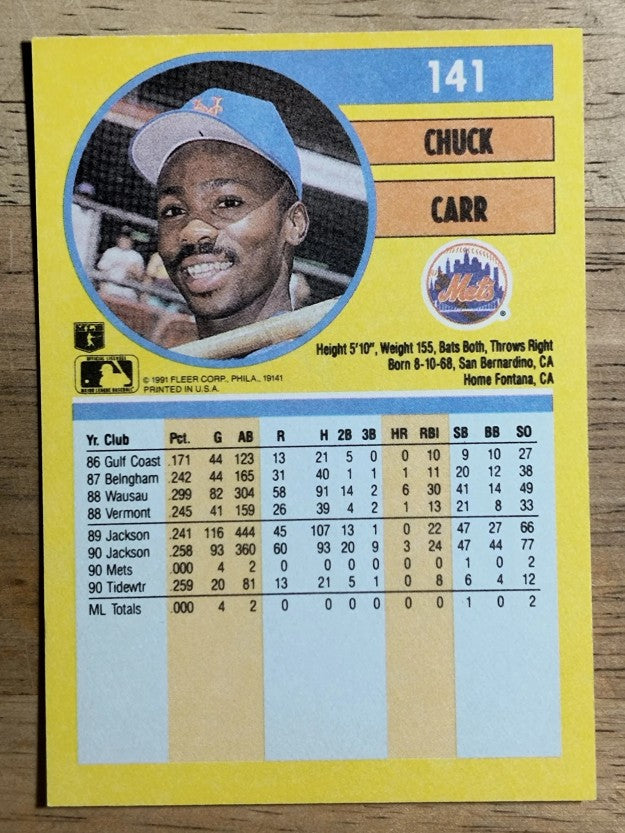 1991 Fleer #141 Chuck Carr