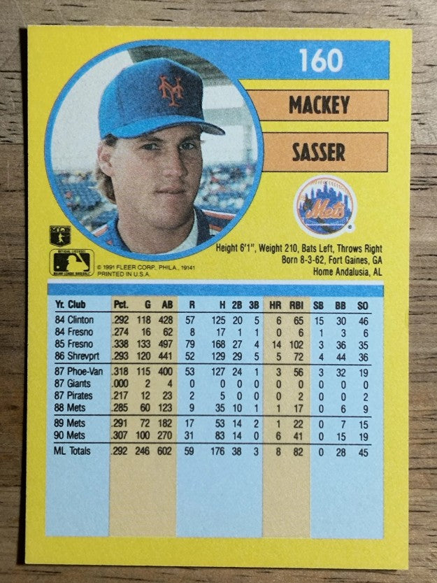 1991 Fleer #160 Mackey Sasser