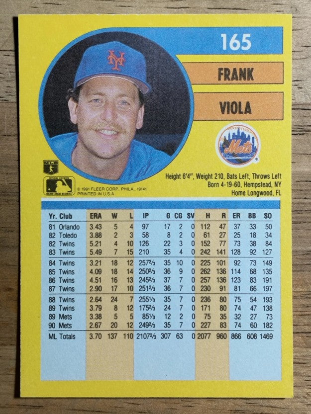 1991 Fleer #165 Frank Viola