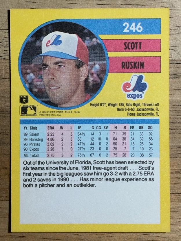 1991 Fleer #246 Scott Ruskin