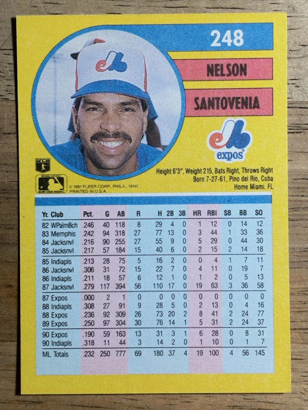 1991 Fleer #248 Nelson Santovenia