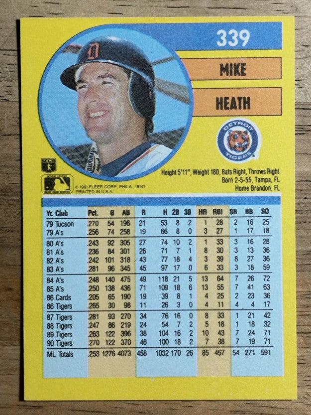 1991 Fleer #339 Mike Heath