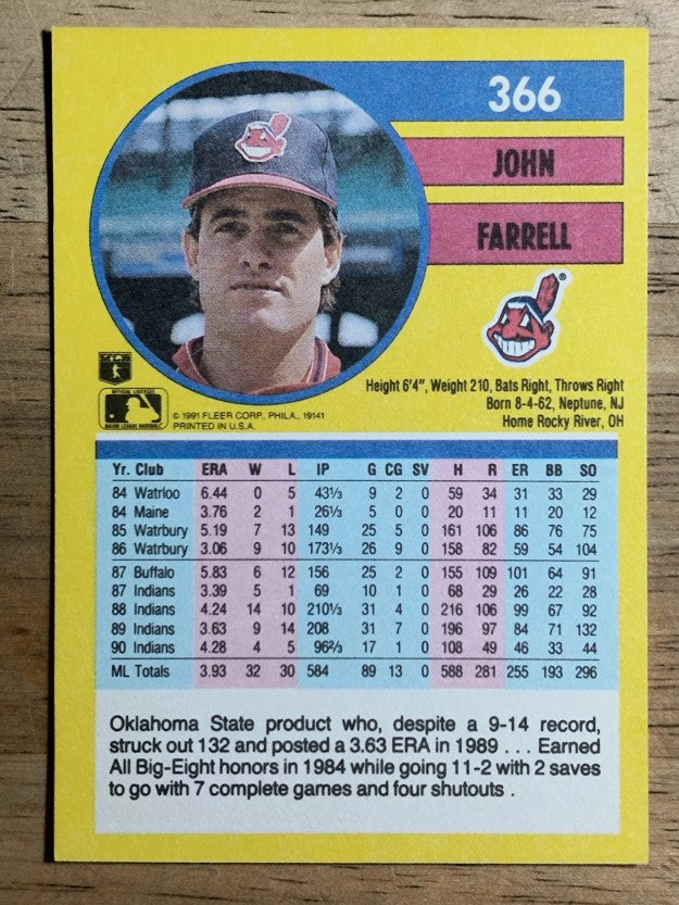 1991 Fleer #366 John Farrell