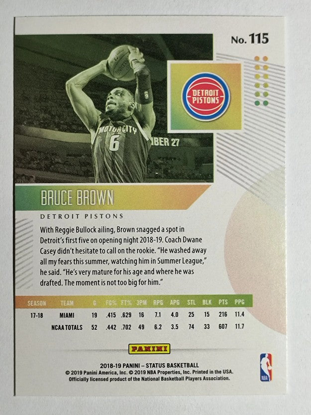 2018-19 Panini Status #115 Bruce Brown RC