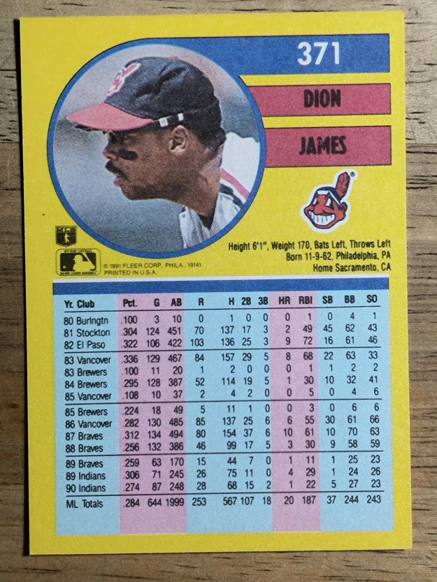 1991 Fleer #371 Dion James