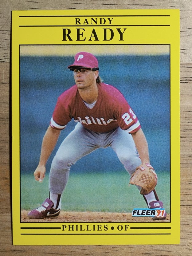 1991 Fleer #410B Randy Ready COR/with 83 Brewers stats