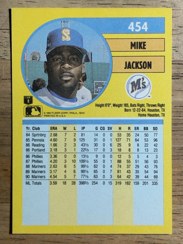 1991 Fleer #454 Mike Jackson