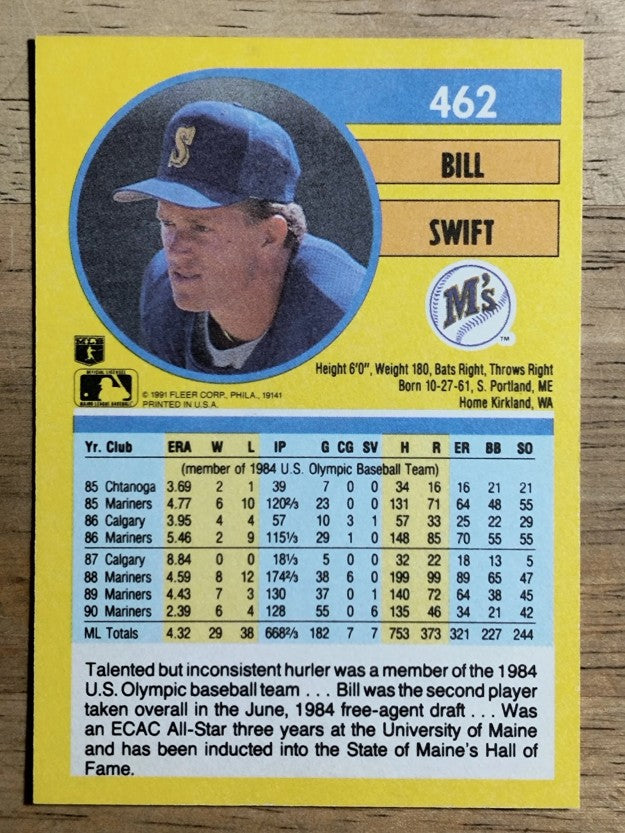 1991 Fleer #462 Bill Swift