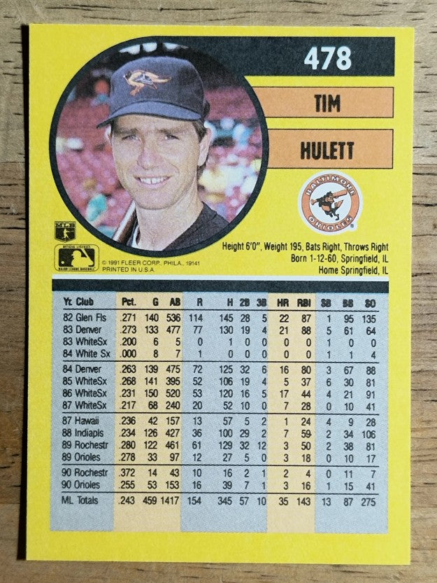 1991 Fleer #478 Tim Hulett