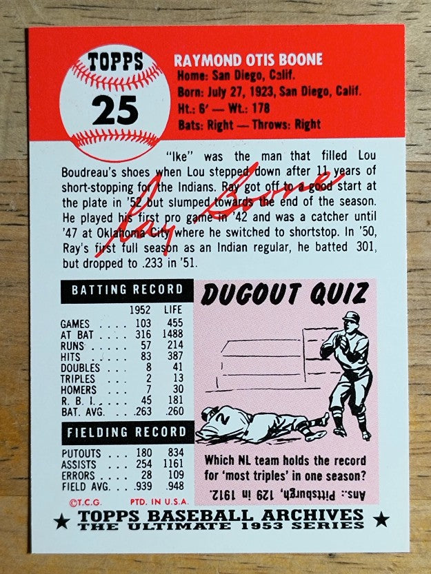 1991 Topps Archives '53 #25 Ray Boone