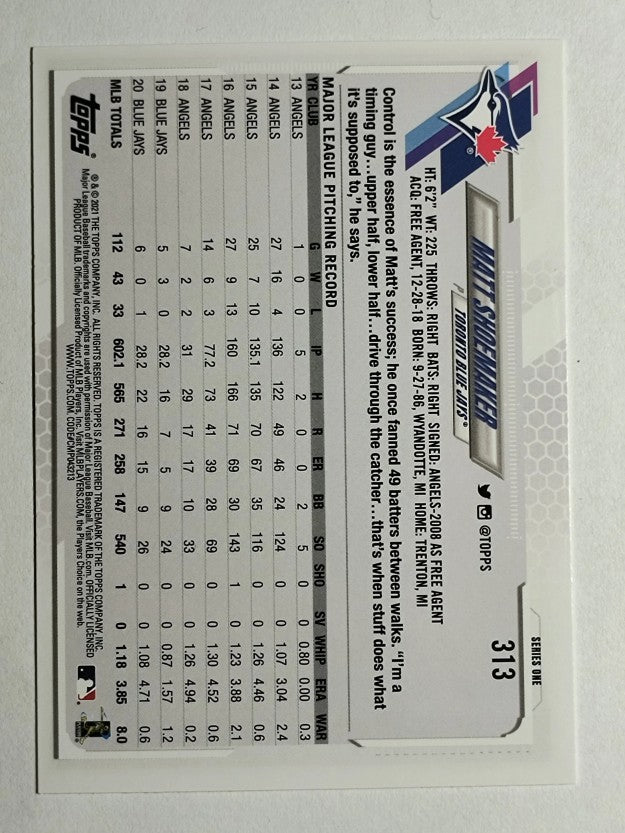 2021 Topps #313 Matt Shoemaker