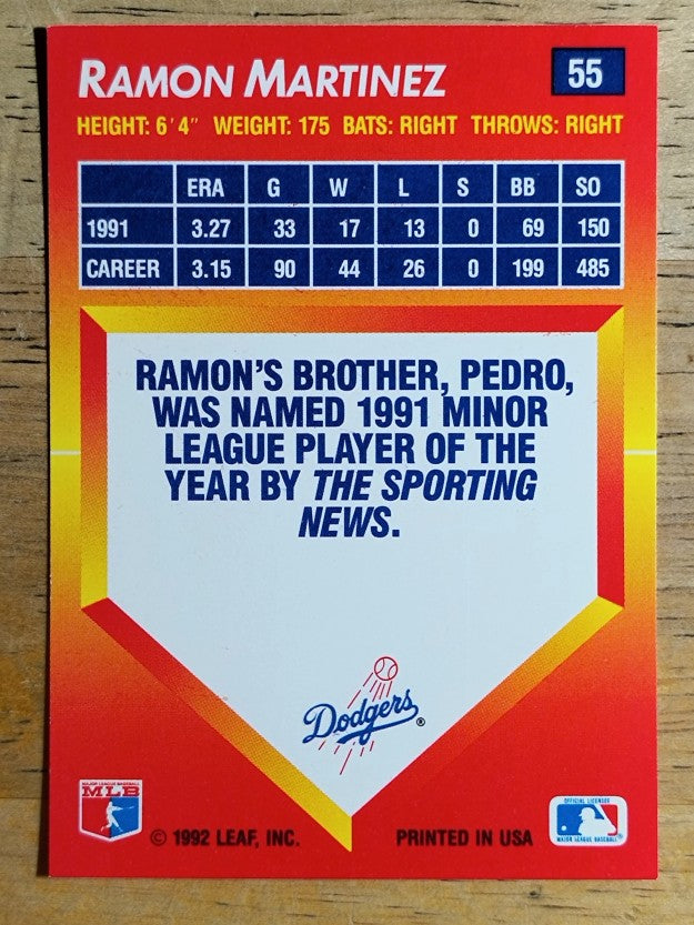 1992 Triple Play #55 Ramon Martinez
