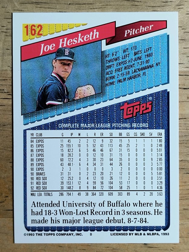 1993 Topps #162 Joe Hesketh