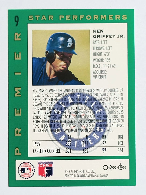 1993 O-Pee-Chee Premier Star Performers #9 Ken Griffey Jr.