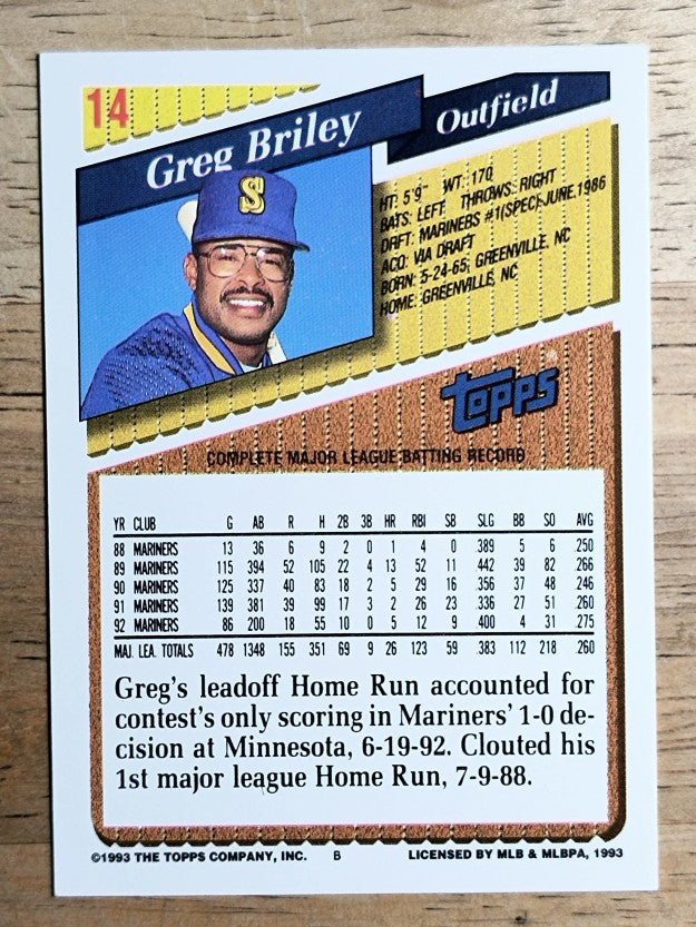 1993 Topps Gold #14 Greg Briley