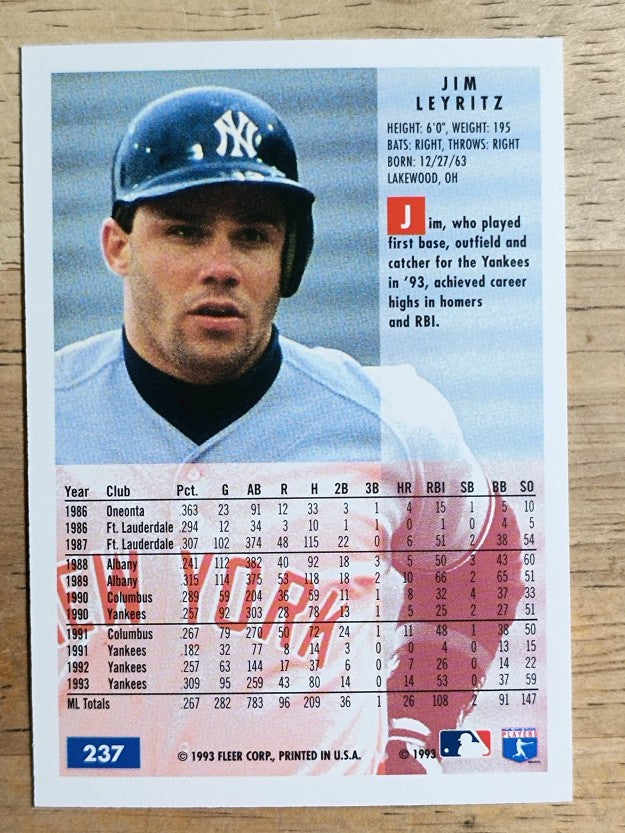 1994 Fleer #237 Jim Leyritz