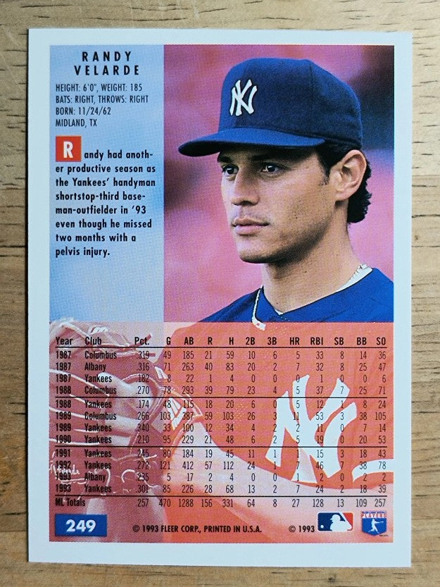 1994 Fleer #249 Randy Velarde