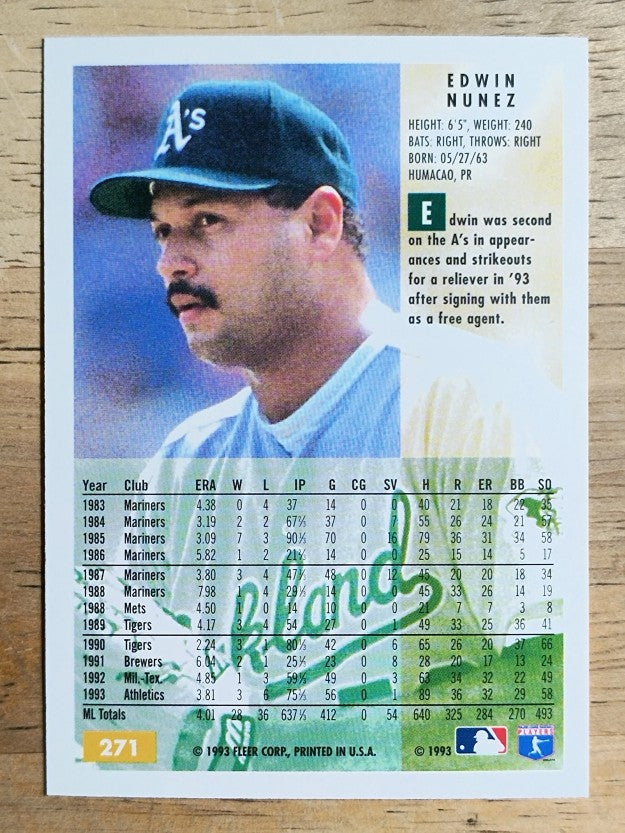 1994 Fleer #271 Edwin Nunez