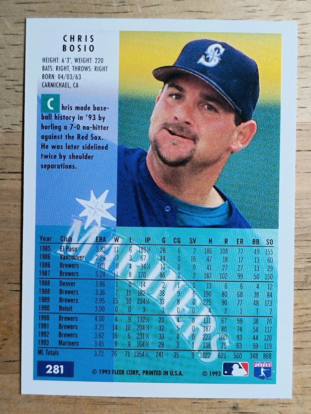 1994 Fleer #281 Chris Bosio