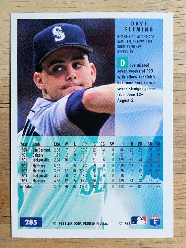 1994 Fleer #285 Dave Fleming