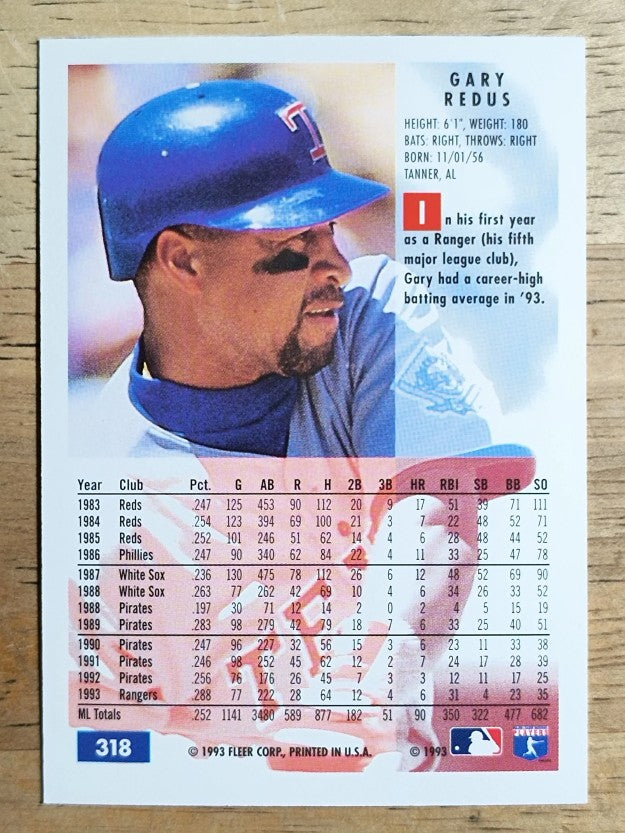 1994 Fleer #318 Gary Redus