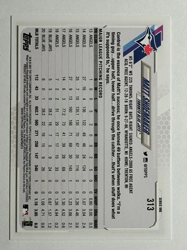 2021 Topps #313 Matt Shoemaker