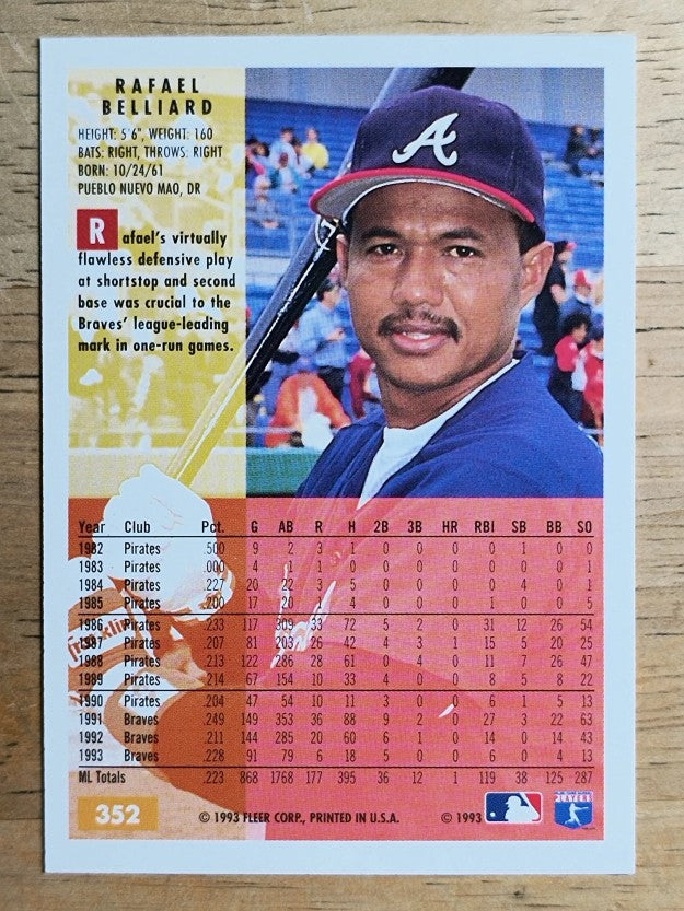 1994 Fleer #352 Rafael Belliard