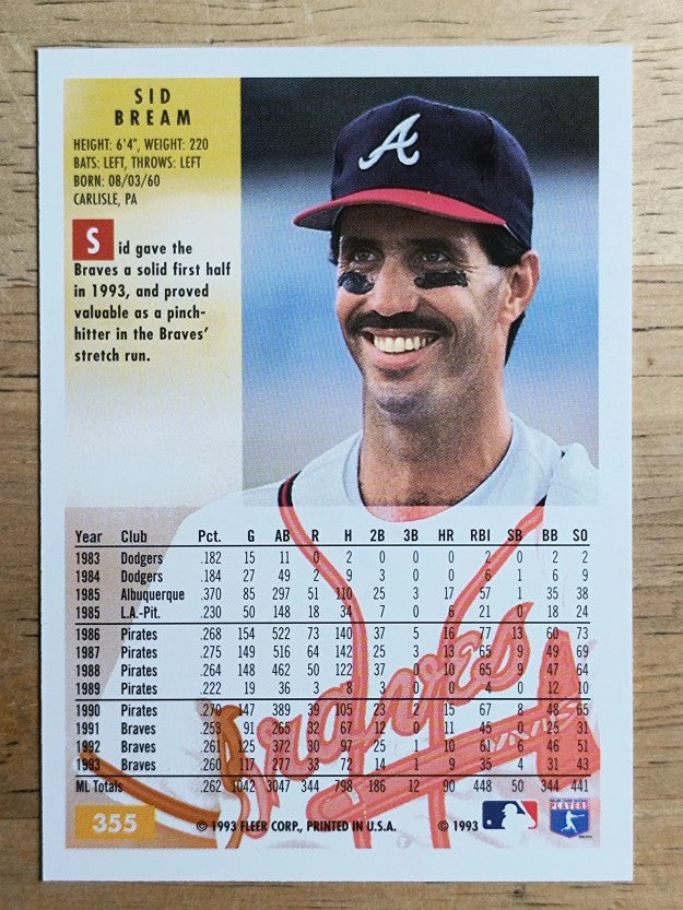 1994 Fleer #355 Sid Bream
