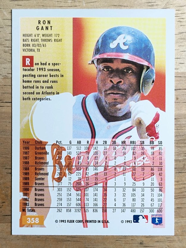 1994 Fleer #358 Ron Gant