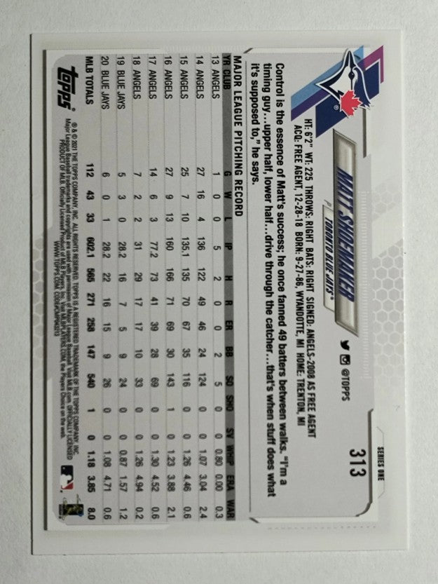 2021 Topps #313 Matt Shoemaker