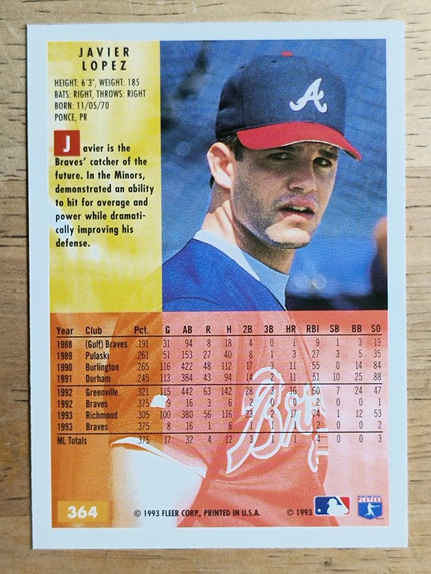 1994 Fleer #364 Javier Lopez