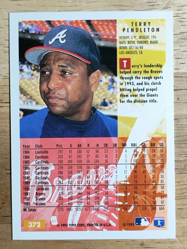 1994 Fleer #372 Terry Pendleton