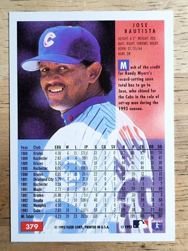 1994 Fleer #379 Jose Bautista
