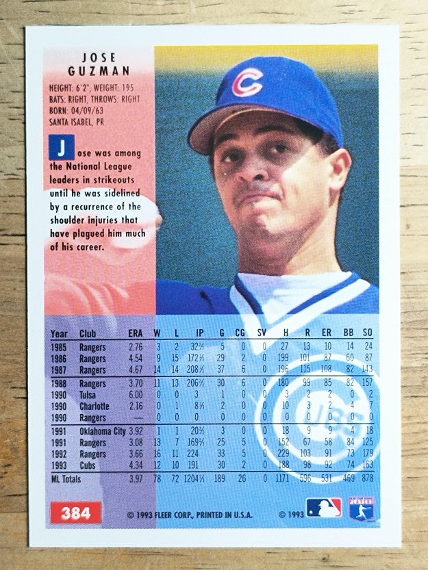 1994 Fleer #384 Jose Guzman
