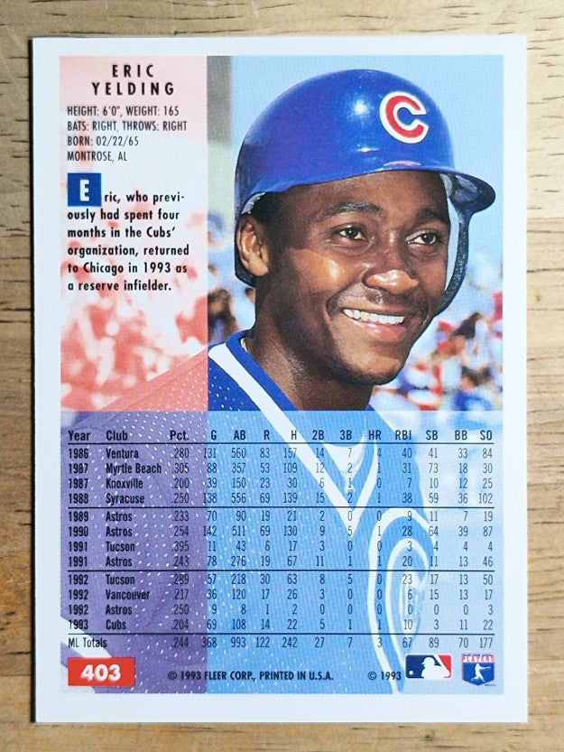 1994 Fleer #403 Eric Yelding
