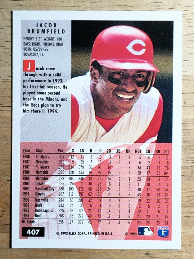1994 Fleer #407 Jacob Brumfield