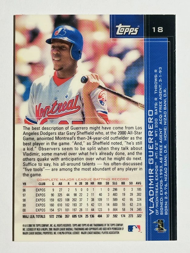 2001 Topps HD #18 Vladimir Guerrero
