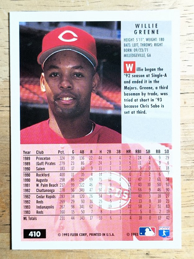 1994 Fleer #410 Willie Greene