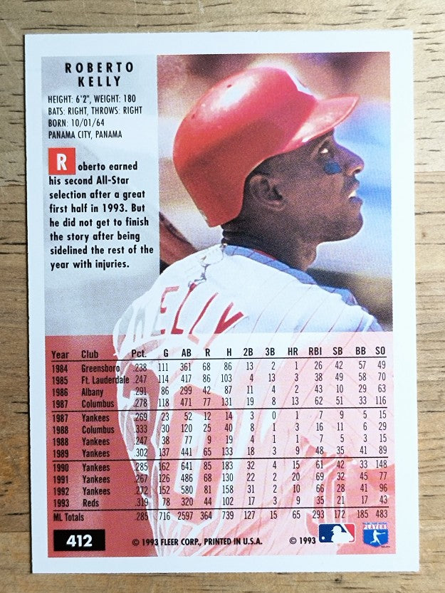 1994 Fleer #412 Roberto Kelly