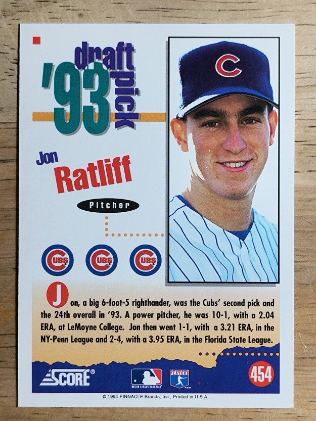 1994 Score #454 Jon Ratliff RC
